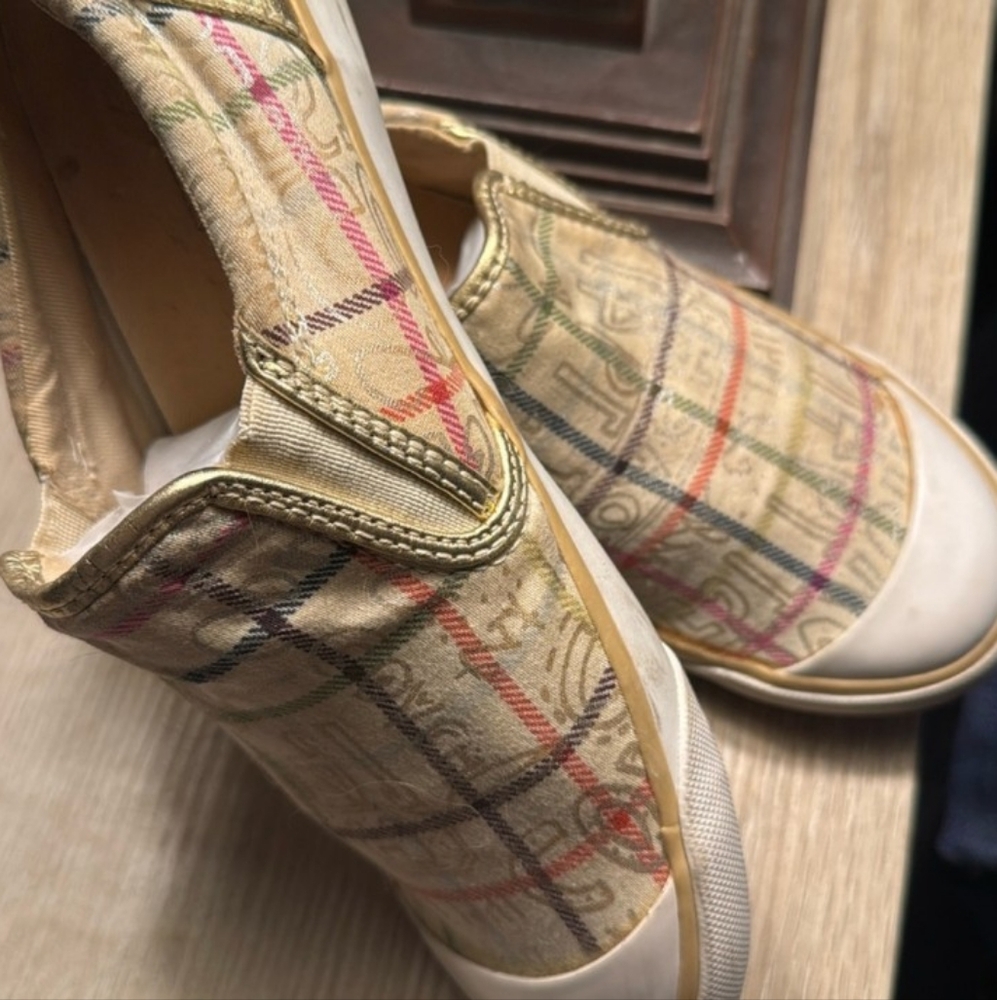 Coach Beale Multi Colored Plaid Slip On Sneakers